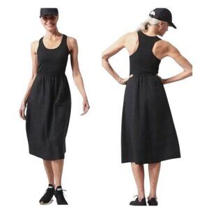 Athleta | Dresses | Athleta Baja Linen Midi Dress Sleeveless Racerback  Pockets Casual Black Xl | Poshmark